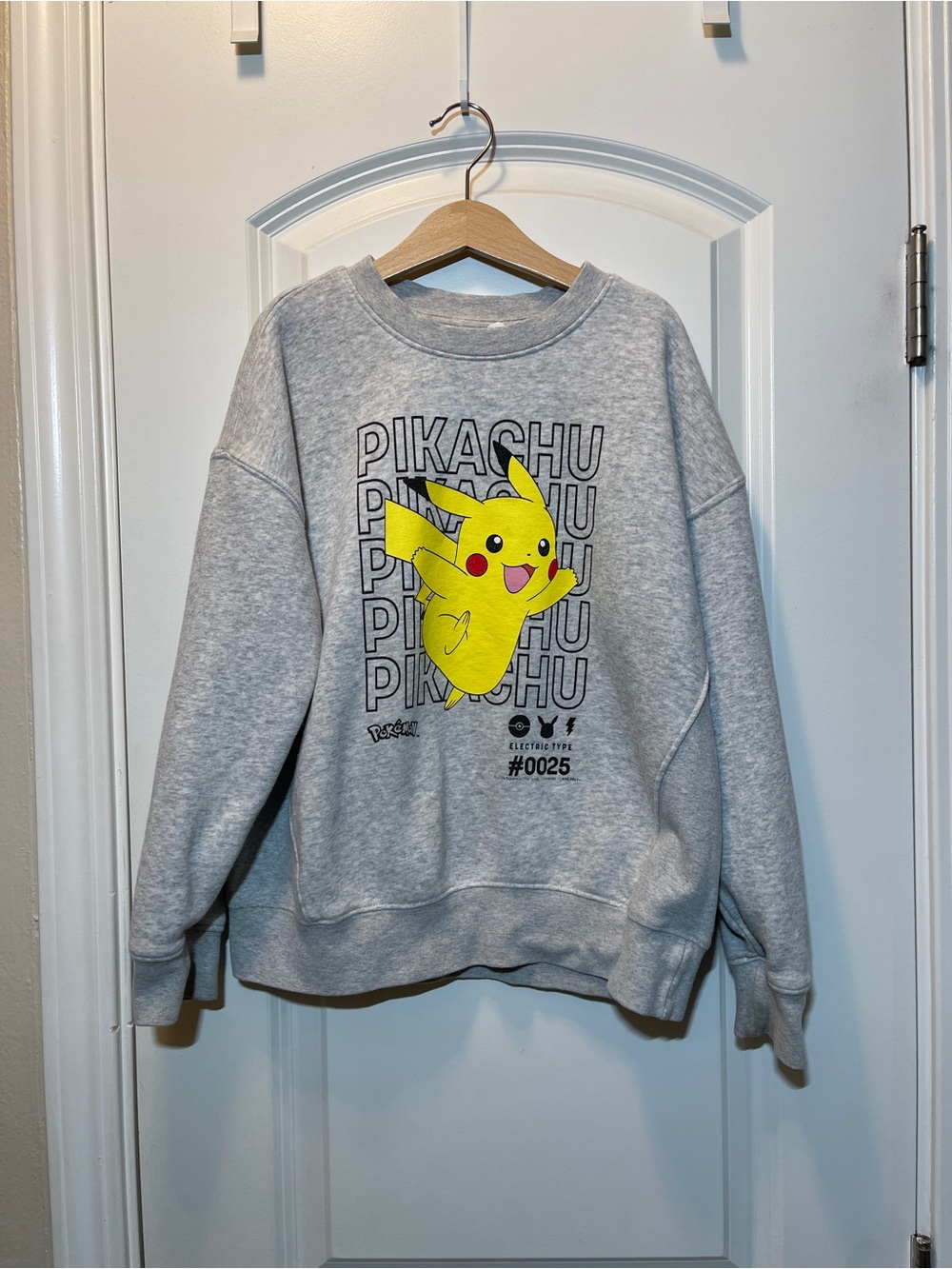 GAP Gray Sweatshirt with Yellow Pikachu Graphic